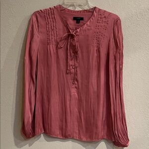 J. Crew Factory Pink Blouse with Button Detail